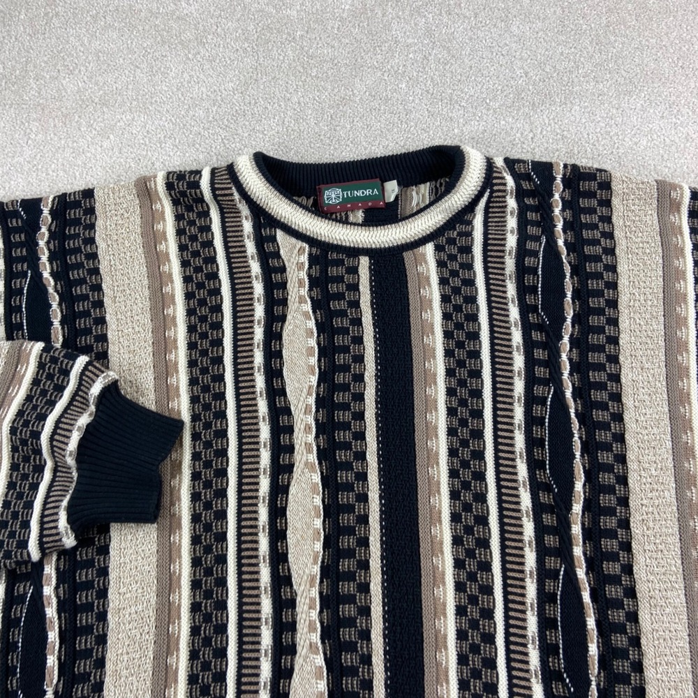 Tundra Sweater Mens 4X Coogi 3D Knit Textured Vertical Stripe Crewneck Canada